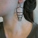 Reptilian Blackened/Sanded Linked - Copper Earrings - handmade jewelry