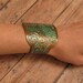 Etched Copper Cuff - Patina Land and Sea Design - Unisex - Bridal jewelry - handmade copper jewelry