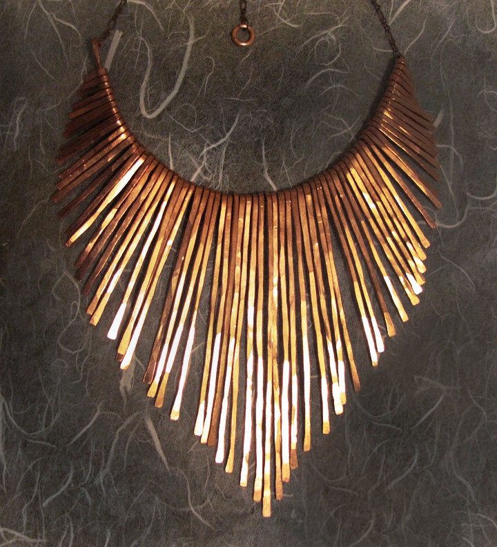 Copper Necklace - Athena - Copper Collar - Handmade Jewelry - smooth edge contour