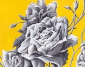 Gold and Gray - Original Acrylic Painting 9"x9" Square