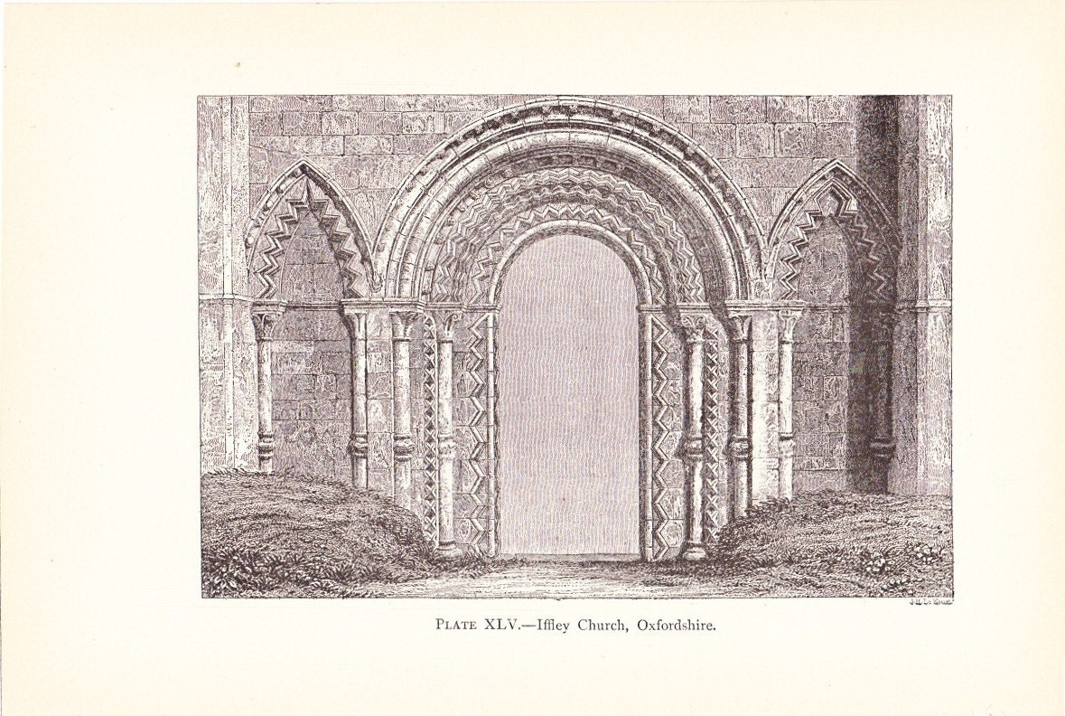 1896 Architecture Print - Notre Dame Poitiers France - Vintage Antique Art Print History Geography Great for Framing 100 Years Old