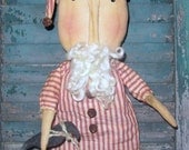 Primitive Santa and Crow Doll