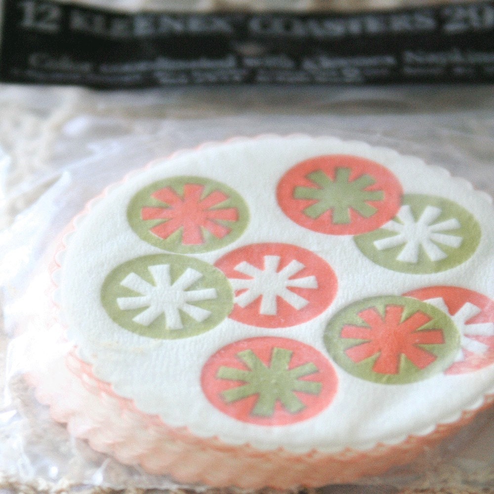 Vintage Paper Coasters Orange Circles Mod Groovy Retro Lot of 4 Packages
