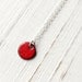 Dainty Enamel Necklace, Sterling Silver And Copper - Tiny Red Dot