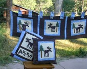 Personalized Room Decor Lodge Pillows Valance Woodland Moose Trees example