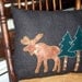 Moose Pillow Lodge Decor Upcycled Wool Moose Pine Trees Decorative Accent