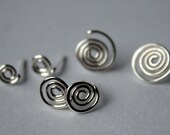 Medium Sterling Silver Spiral Post Earrings
