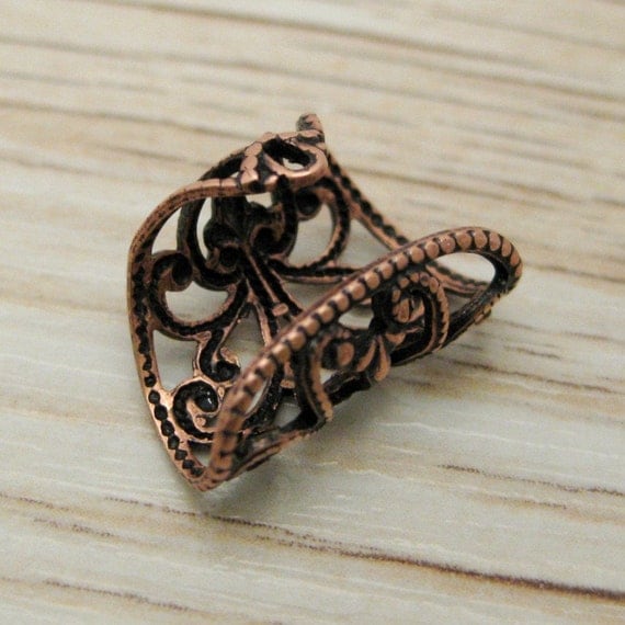 Soft Whispers - Copper Filigree Ear Cuff
