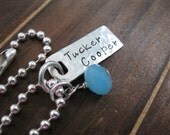 Personalized Hand Stamped Sterling Silver Bracelet  Hammered Rectangle Bracelet