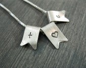 Personalized Pennant Banner Sterling Silver Neckalce