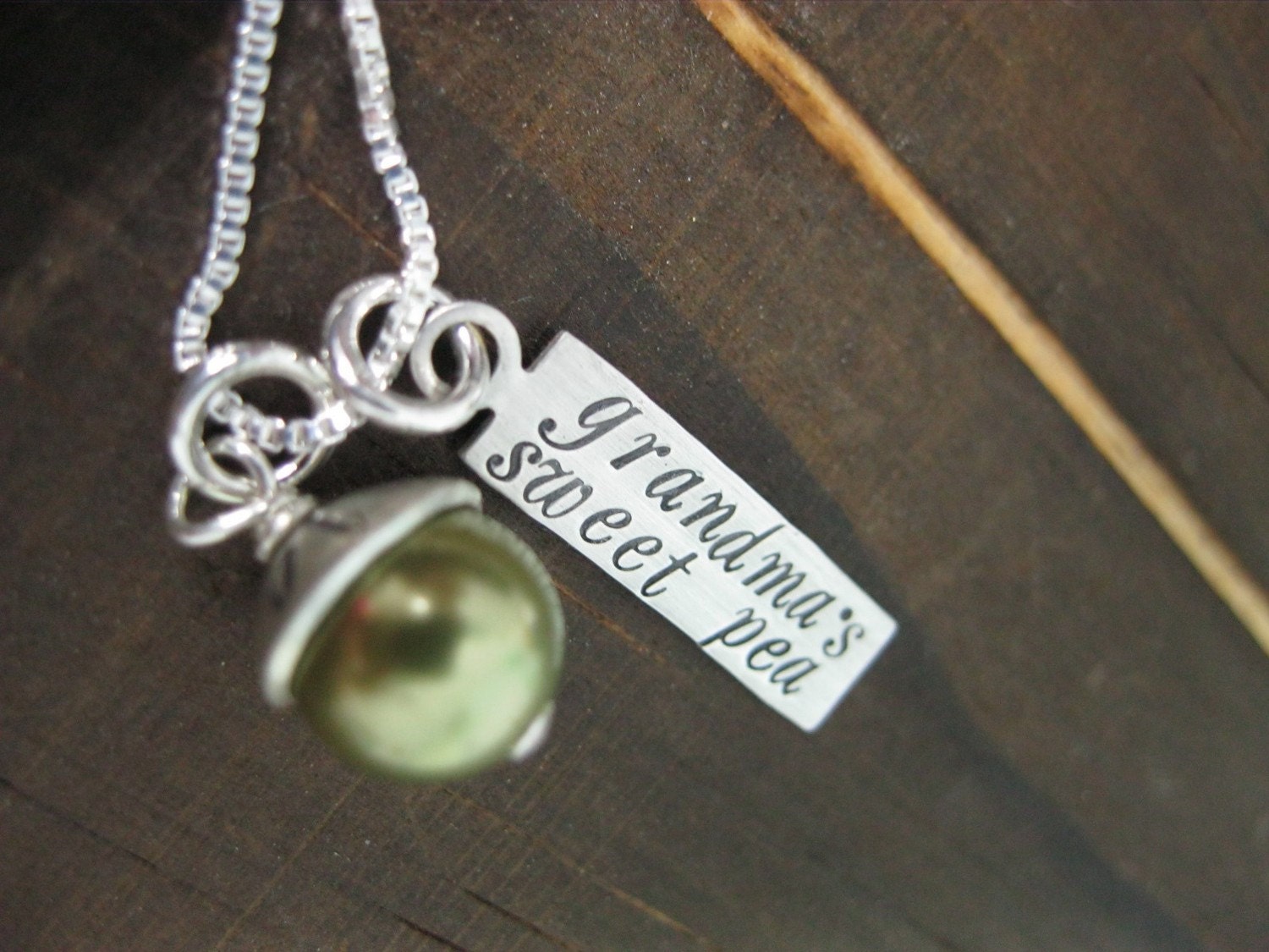 Personalized Hand Stamped Sterling Silver Necklace My Sweet Pea