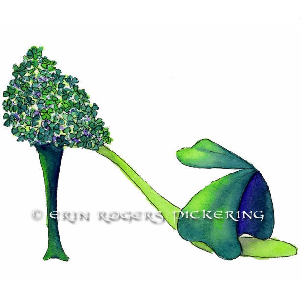 Shoe Art Green Mini Shamrocks St Patrick's Day 5x7 Print