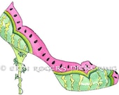 Watermelon fantasy shoe art 5x7 Print