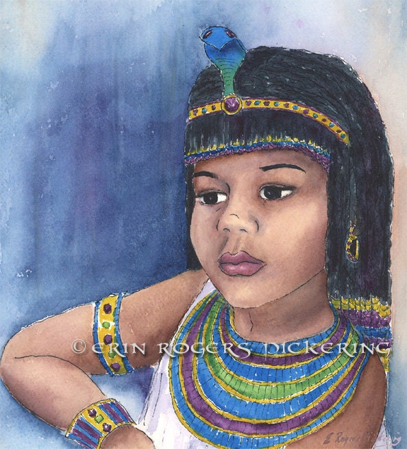 Queen Cleopatra watercolor Illustration 8x10 Print