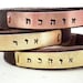 Custom Hand Stamped Jewelry- Personalized Leather Cuff Bracelet, Men's Personalized Jewelry