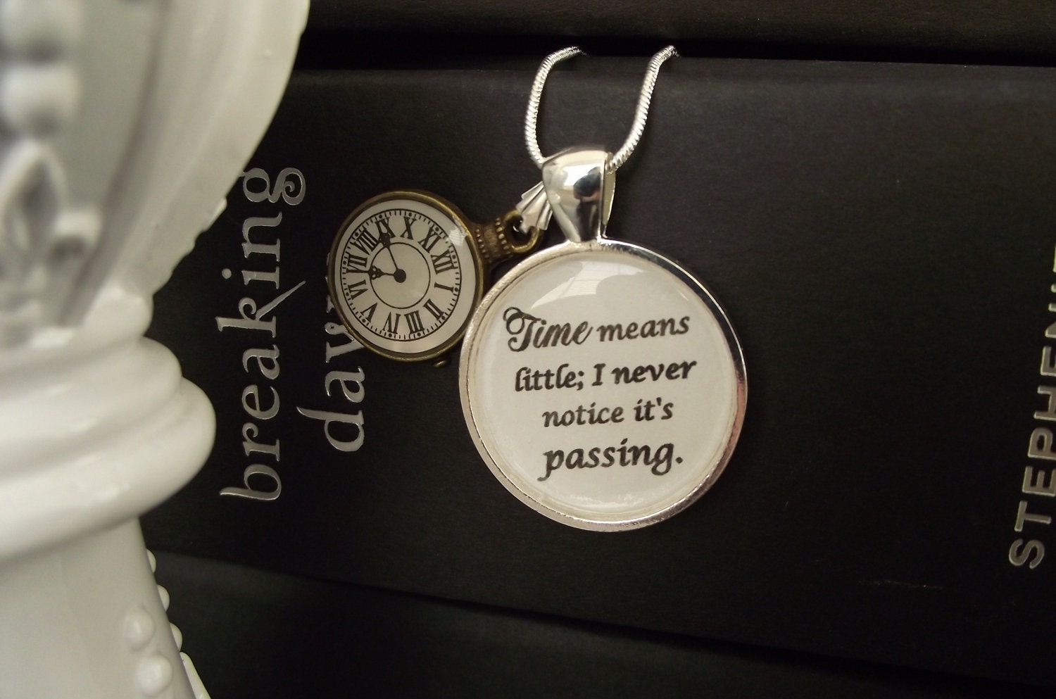 Time means little-  Twilight- Breaking Dawn buy two get one free- includes a 16" or 18" snake chain- READY TO SHIP