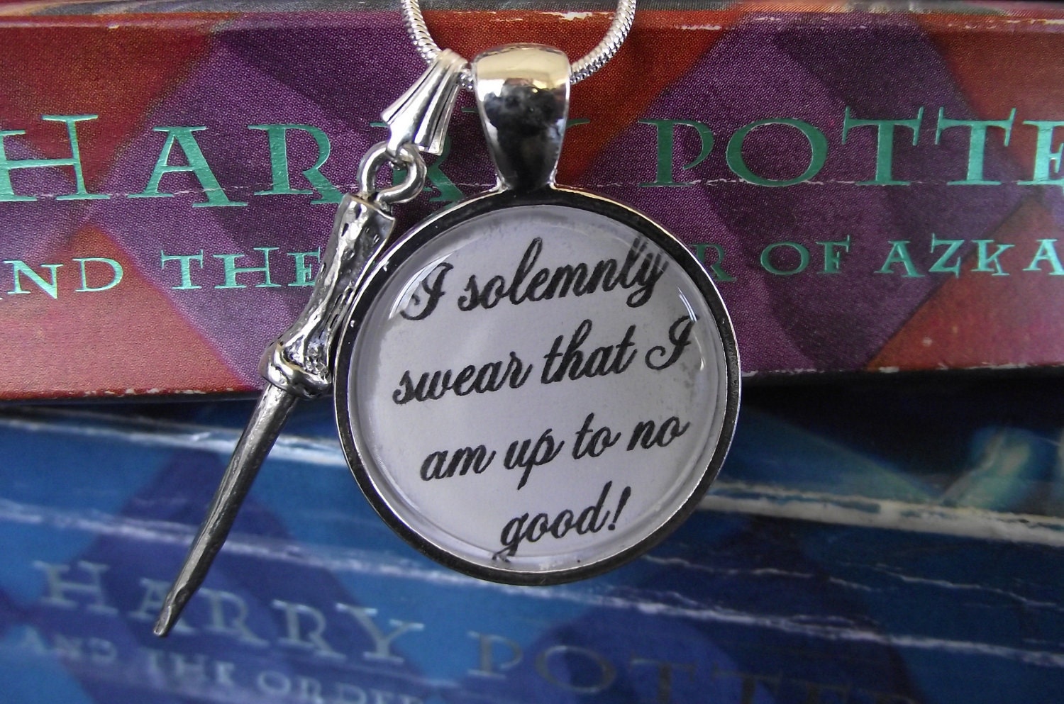 I solemnly swear that I am up to no good- Harry Potter- buy two get one free- 16" or 18" snake chain- READY TO SHIP