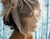 Tulle Birdcage Wedding Veil, Wedding Fascinator, Wedding Veil and Fascinator for Scarlett's Veil and Headpiece