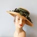 1940s hat / wide brim tilt hat / picture hat / Silverberry 40s hat