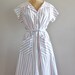 1940s dress / 40s dress / Bedsheet Stripes dress