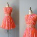 1960s dress / 60s dress / silk floral chiffon / Light the Way