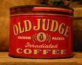 CANDLE Unique Hand-Poured Soy Wax Candle in Vintage Old Red  JUDGE Coffee Tin Can GREAT Gift 4 District Attorney, Law School Student, Grad