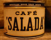 Cafe SALADA Coffee Hand Poured Soy Wax Vintage Tin Can Candle PERFECT for Coffee Lovers, Holiday Gift Giiving