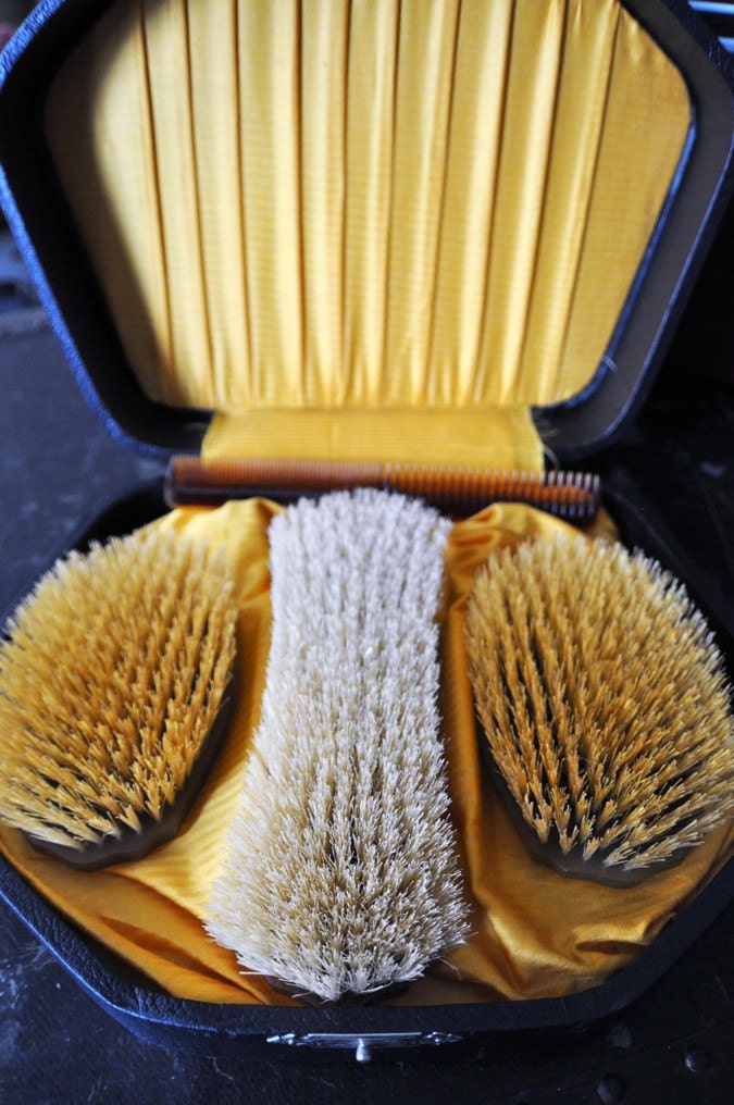 SALE - Du Barry Pyralin Brush Set w/Case