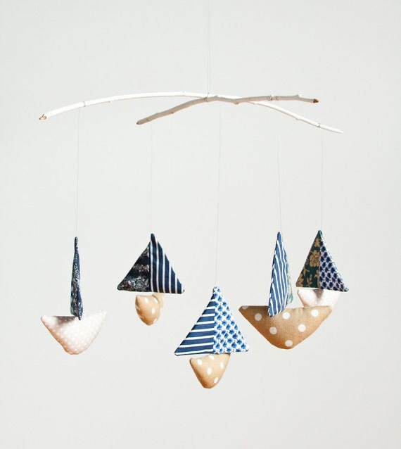 Baby Boat Mobile in Blue