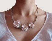 Linen Thread Necklace - Headband. Pale Pink .PALOMA