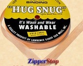 Hug Snug Seam Binding 100-yds Roll 1/2inch Wide Hug Snug - 301 - PEACH - 100 percentage Woven-edge Rayon - Wash 'n Wear - made in USA