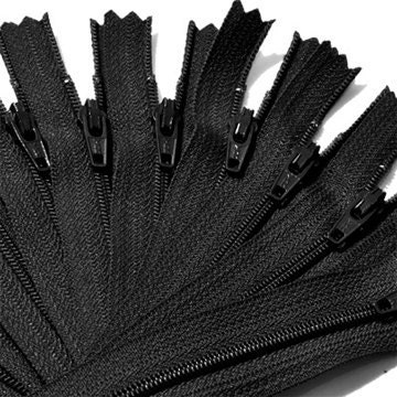 Twelve Black 7 Inch Zippers YKK number 3 Skirt and Dress  Color 580 Closed End