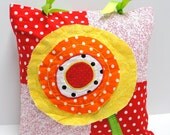 poppy pillow cover - Clearance sale- in yellow, orange and red