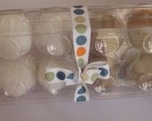 A dozen wool felt eggs with plastic carton, felt food eggs, egg, toy eggs, play food eggs