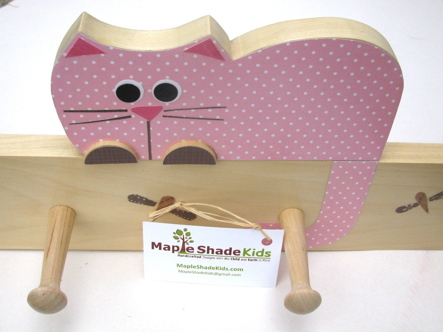 SALE  Cat Peg Rack - eco friendly - by Maple Shade Kids