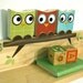 Owl Friends Shelf - Lime, Red and Turquoise - eco-friendly by Maple Shade Kids