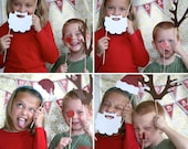 Holiday Christmas Santa Claus PHOTOBOOTH PROPS - EDITABLE Text Instant Download