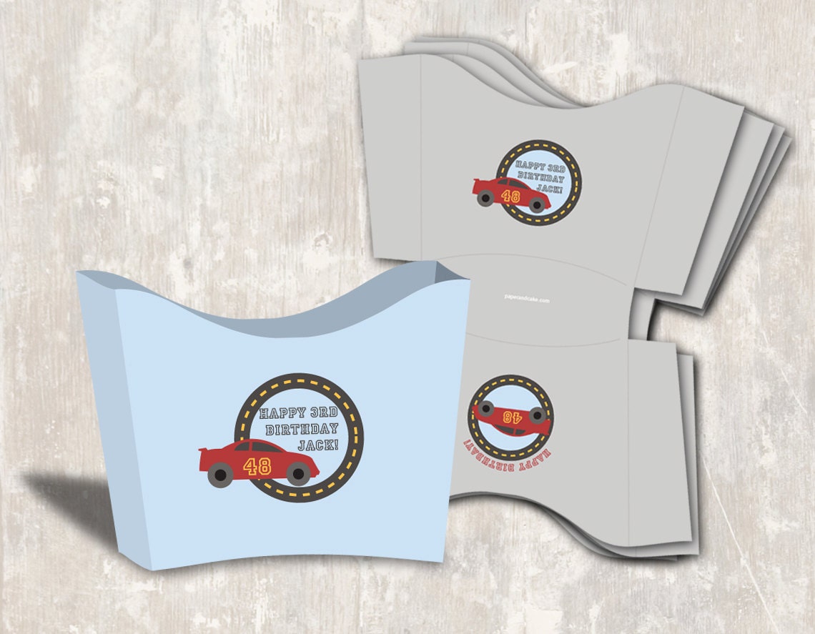 PRINT & SHIP Race Car Birthday Party Snack Boxes (set of 12) Il_170x135