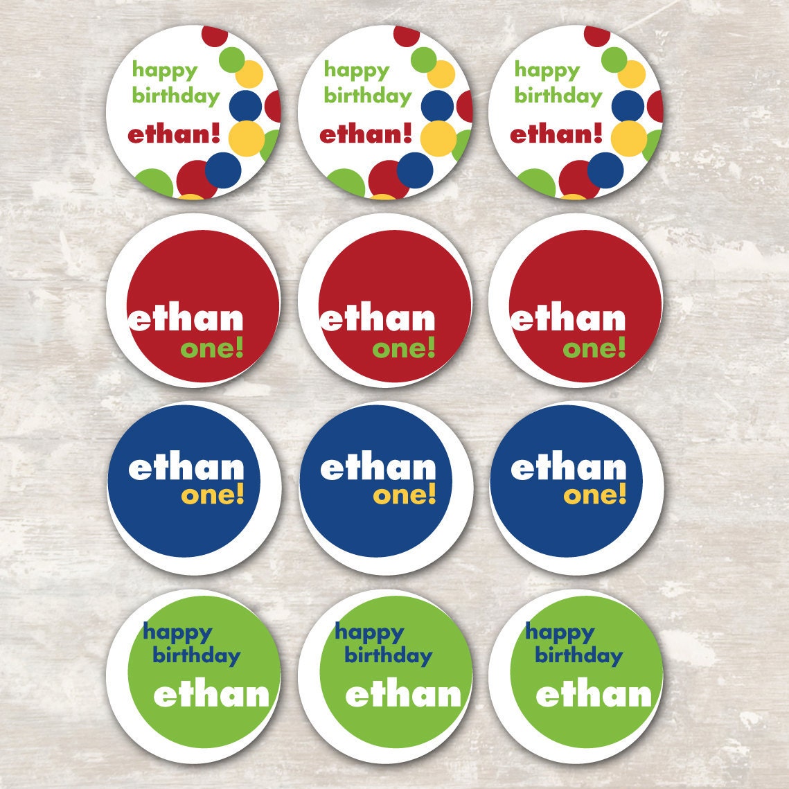 Bouncy Ball Birthday Party Cupcake Toppers (set of 12) PRINT & SHIP Il_170x135