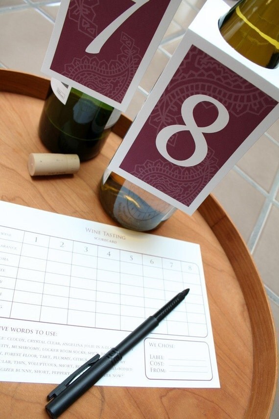 Wine Tasting PRINTABLE Party Collection - You Customize EDITABLE TEXT Instant Download Il_570xn