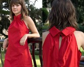 Helen Aline Cotton Rustic Cowl Neck Dress - Made to Order - Several Colors - Bridesmaid