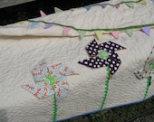 Baby Quilt  Bunting And Pinwheels