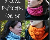 NEW PDF Crochet Pattern - 3 Cowl Pattern Pack