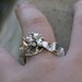 Silver Organic ring Sterling Silver ring silver ring with flowers ooak ring eco stylish silver ring womens ring