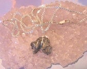Genuine Meteorite Fragment Pendant Wire wrapped Campo del Cielo w/18" box chain (C)