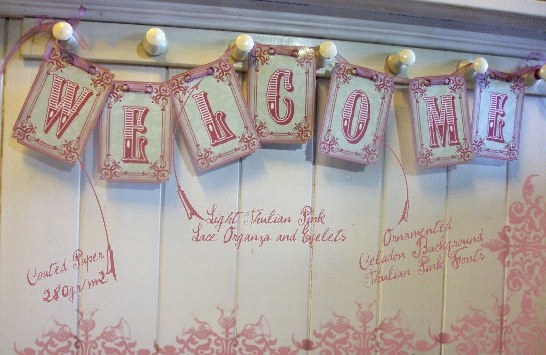 Victorian Welcome Garland COLORS CUSTOMIZED DIGITAL