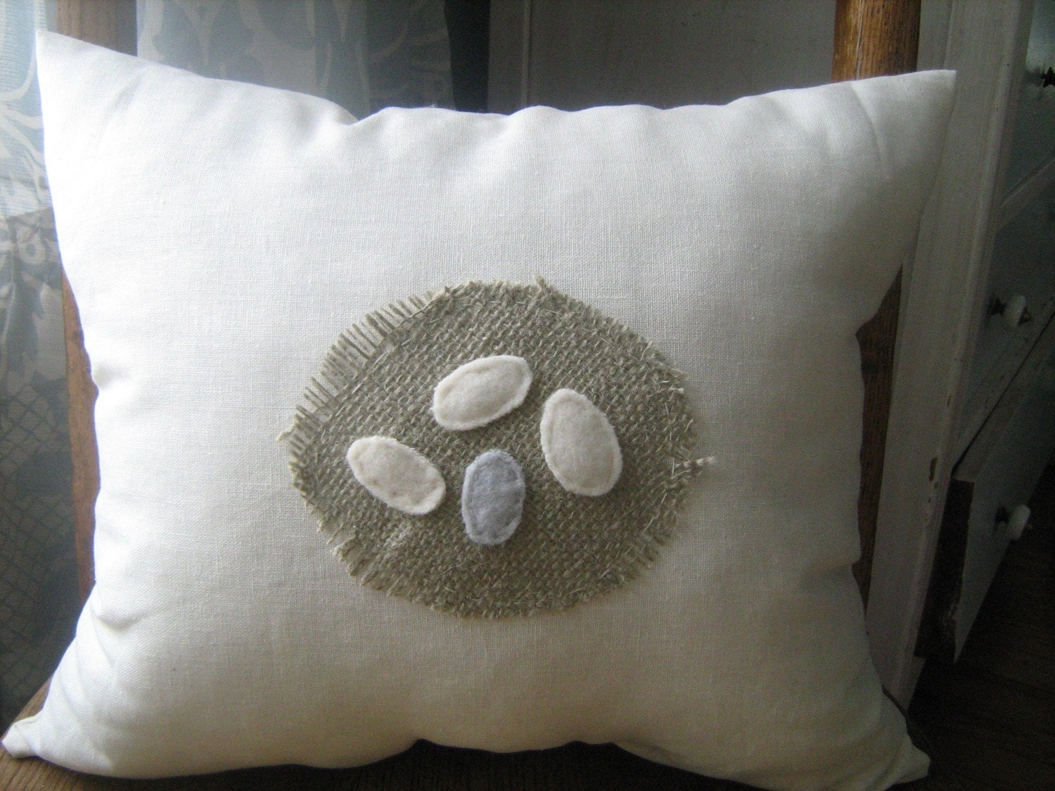 Burlap Linen Nest Pillow
