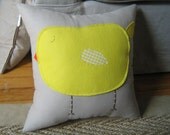 Chubby Yellow Bird Pillow 14x14  CUSTOMIZE