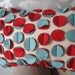 Disc Pillow in Aqua and Red