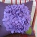 Purple Hydrangea Pillow in Linen and Felt